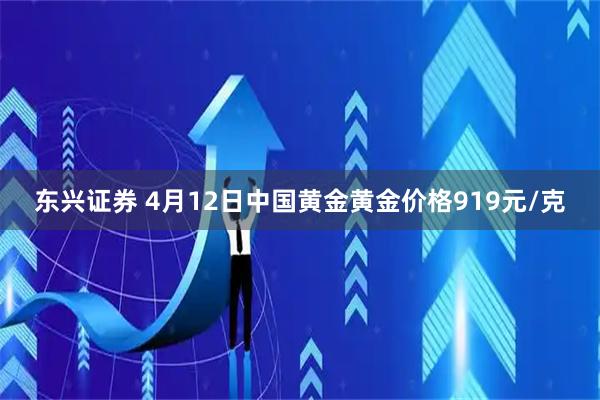 东兴证券 4月12日中国黄金黄金价格919元/克